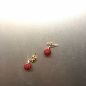 cute red ball earring
